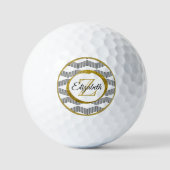 Classy Gold Glitter | Monogram Initiaal Golfballen (Voorkant)