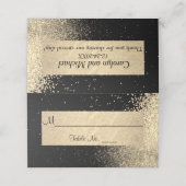 Classy Gold Glitter op zwart Plaatskaartje (Buitenkant ongevouwen)