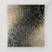 Classy Gold Glitter op zwart Plaatskaartje (Binnenkant ongevouwen)