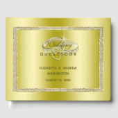 Classy Gold Glitter & Wedding Rings Gastenboek (Voorkant)