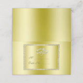 Classy Gold Glitter & Wedding Rings Plaatskaartje (Buitenkant ongevouwen)