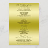 Classy Gold Glitter & Wedding Rings Program Programmakaart (Achterkant)
