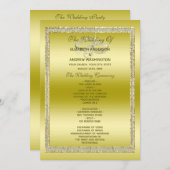 Classy Gold Glitter & Wedding Rings Program Programmakaart (Voorkant / Achterkant)