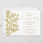 Classy Gold Glitter Xmas Snowflake Vakantie Feest Kaart (Voorkant)