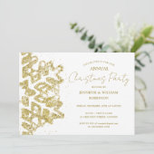 Classy Gold Glitter Xmas Snowflake Vakantie Feest Kaart (Staand voorkant)