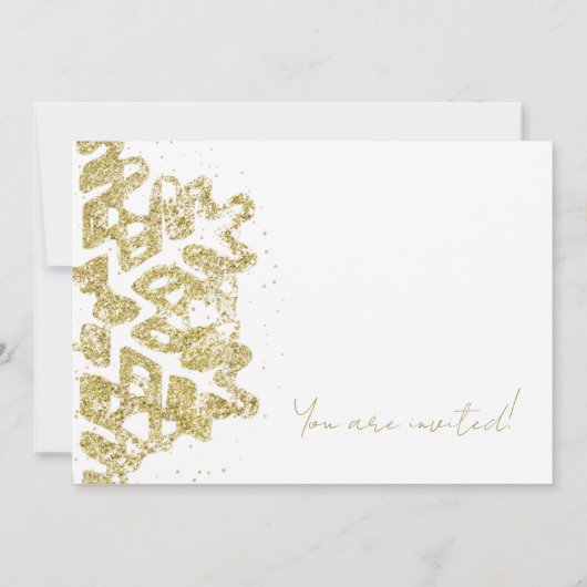 Classy Gold Glitter Xmas Snowflake Vakantie Feest Kaart (Achterkant)