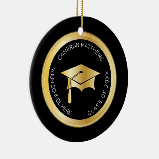 Classy Gold Graduation Cap and Tassel Photo Keramisch Ornament (Rechts)