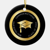 Classy Gold Graduation Cap and Tassel Photo Keramisch Ornament (Voorkant)