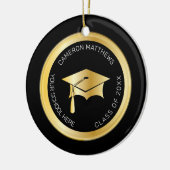Classy Gold Graduation Cap and Tassel Photo Keramisch Ornament (Links)