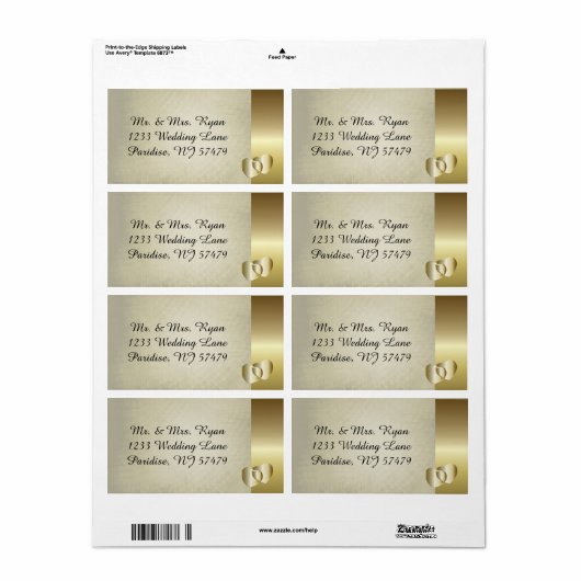  Classy Gold Heart Etiket (Full Sheet)