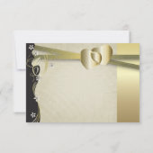  Classy Gold Heart Wedding - RSVP Kaartje (Achterkant)