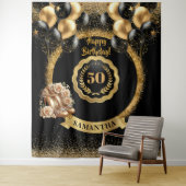 Classy Gold High Heels 50ste Verjaardag Party Sign Wandkleed (In situ)