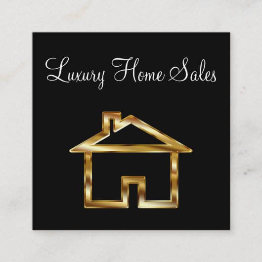 Classy Gold House Real Estate Vierkante Visitekaartje (Voorkant)