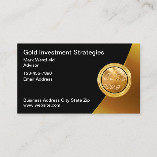 Classy Gold Investment Thema Visitekaartjes (Voorkant)