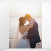 Classy Gold Jewel Gem Bow QR Code Wedding Drieluik Uitnodiging (Binnenkant midden)