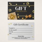 Classy Gold kerstbal-stars lintkaart Visitekaartje (Voorkant /achterkant)