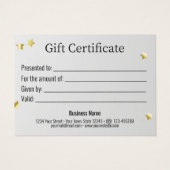 Classy Gold kerstbal-stars lintkaart Visitekaartje (Achterkant)