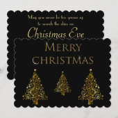 Classy Gold kerstbomen Feestdagenkaart (Voorkant / Achterkant)