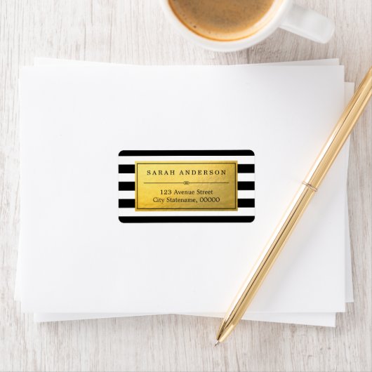 Classy Gold Label en zwarte witte strepen (Insitu)