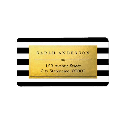 Classy Gold Label en zwarte witte strepen (Voorkant)