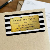 Classy Gold Label en zwarte witte strepen