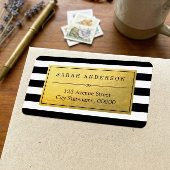 Classy Gold Label en zwarte witte strepen