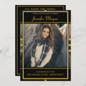 Classy Gold Lijst Foto Afstuderen Kaart (Voorkant / Achterkant)