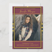 Classy Gold Lijst Foto Afstuderen Kaart (Voorkant)