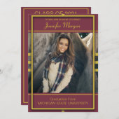 Classy Gold Lijst Foto Afstuderen Kaart (Voorkant / Achterkant)