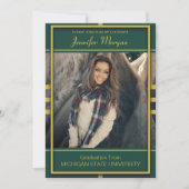 Classy Gold Lijst Foto Afstuderen Kaart (Voorkant)