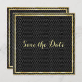 Classy Gold Lijst slaat de datum op Save The Date (Voorkant / Achterkant)
