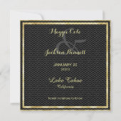 Classy Gold Lijst slaat de datum op Save The Date (Achterkant)