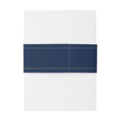 Classy Gold Line Navy Blue Wedding Passen getrouwd Uitnodigingen Wikkel (Achterkant Voorbeeld)