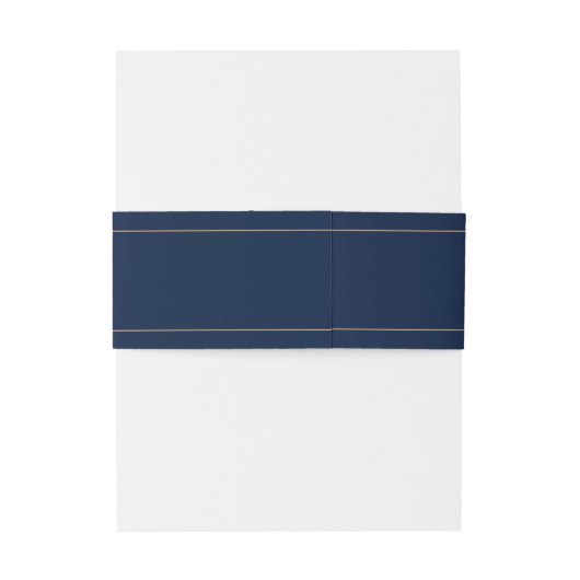 Classy Gold Line Navy Blue Wedding Passen getrouwd Uitnodigingen Wikkel (Achterkant Voorbeeld)
