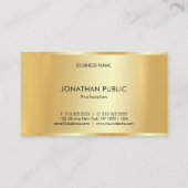 Classy Gold look Modern Minimalistische Sjabloon T Visitekaartje (Achterkant)