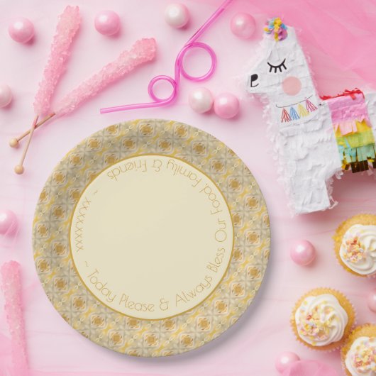 Classy Gold met gepatterde ontwerper Papieren Bordje (Feest)