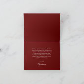 Classy Gold Minimalist Afstuderen Maroon Bedankkaart (Binnen)