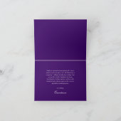 Classy Gold Minimalist Afstuderen Paars Bedankkaart (Binnen)