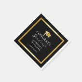 Classy Gold Minimalist Graduparty Black Servet (Hoek)