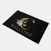 Classy Gold Monogram C met Flowers Doormat Deurmat (Schuin)