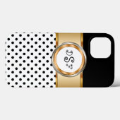 Classy Gold Monogram Case-Mate iPhone Case (Achterkant (horizontaal))
