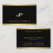 Classy Gold Monogram Plain Modern Professional Top Visitekaartje (Voorkant / Achterkant)