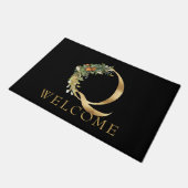 Classy Gold Monogram Q met fruit en bloemen Deurmat (Schuin)