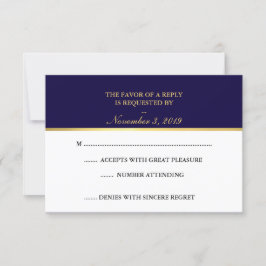 Classy Gold Navy Wit RSVP