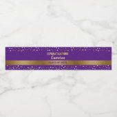 Classy Gold Paars Afstuderen op maat Waterfles Etiket (Enkel label)