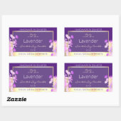 Classy Gold Paarse Bloemen Product Verpakkingslabe Rechthoekige Sticker (Vel)
