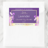 Classy Gold Paarse Bloemen Product Verpakkingslabe Rechthoekige Sticker (Tas)