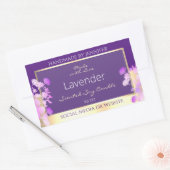 Classy Gold Paarse Bloemen Product Verpakkingslabe Rechthoekige Sticker (Envelop)