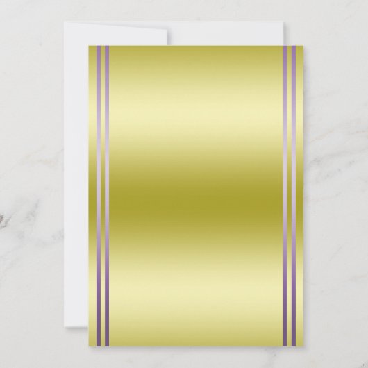 Classy Gold & Paarse, Trouwringen Trouwen Kaart (Achterkant)