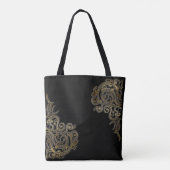 Classy Gold Pattern Monogrammed Tote Bag (Achterkant)